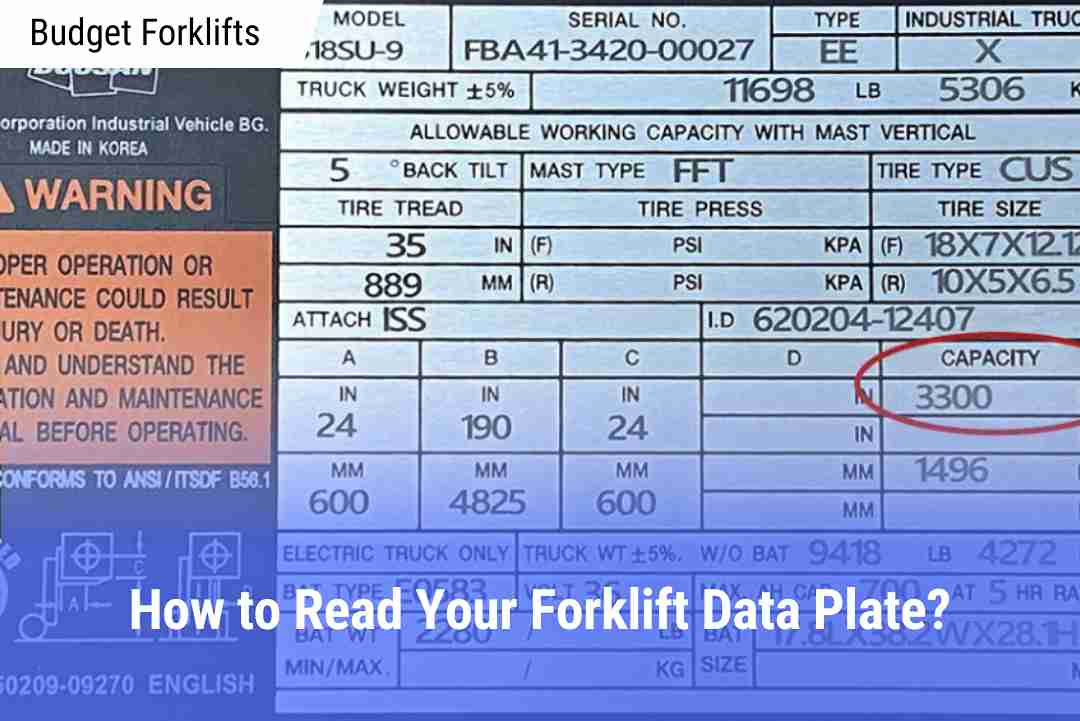 Forklift working inside warehouse